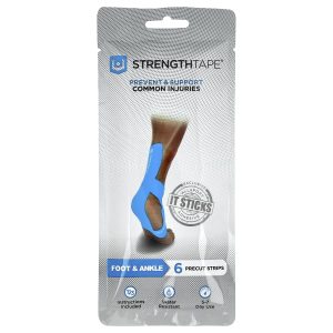 Strengthtape, Kinesiology Tape, Foot & Ankle, 6 Precut Strips