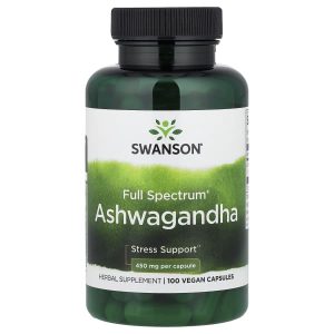 Swanson Vitamins, Full Spectrum® Ashwagandha, 450 mg, 100 Vegan Capsules