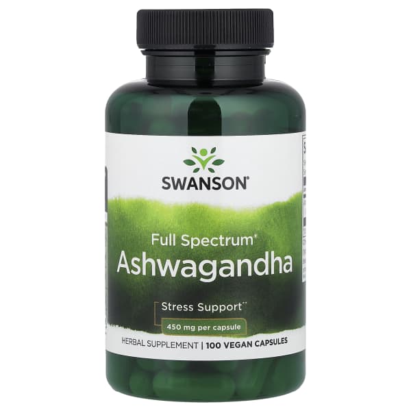 Swanson Vitamins, Full Spectrum® Ashwagandha, 450 mg, 100 Vegan Capsules
