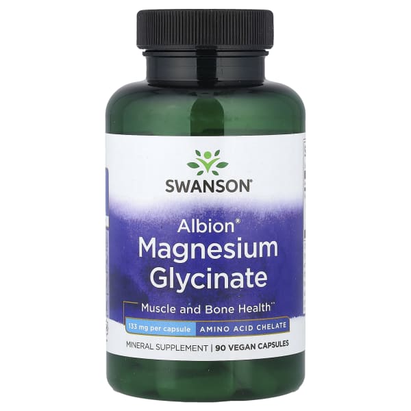 Swanson Vitamins, AlbionĀ®, Magnesium Glycinate, 133 mg, 90 Vegan Capsules