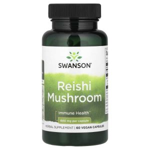 Swanson Vitamins, Reishi Mushroom, 600 mg, 60 Vegan Capsules