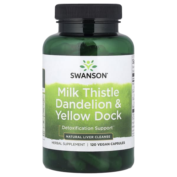 Swanson Vitamins, Milk Thistle Dandelion & Yellow Dock, 120 Vegan Capsules