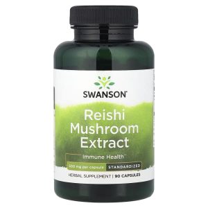 Swanson Vitamins, Reishi Mushroom Extract, Standardized, 500 mg, 90 Capsules