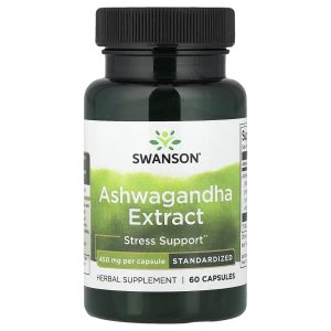 Swanson Vitamins, Ashwagandha Extract, Standardized, 450 mg, 60 Capsules
