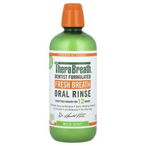 TheraBreath, Fresh Breath Oral Rinse, Mild Mint , 33.8 fl oz (1 l)