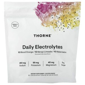 Thorne, Daily Electrolytes, Variety Pack, 30 Stick Packs, 0.15 oz (4.37 g) Each