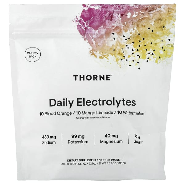 Thorne, Daily Electrolytes, Variety Pack, 30 Stick Packs, 0.15 oz (4.37 g) Each