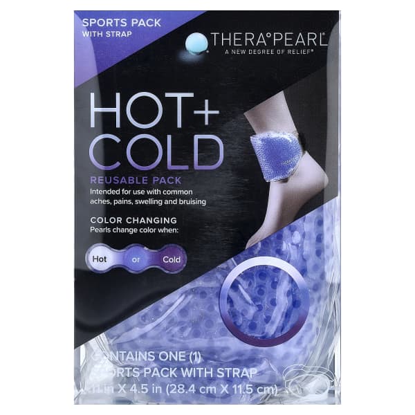 TheraPearl, Color Changing Hot + Cold Reusable Pack, Sports Pack with Strap, 1 Pack