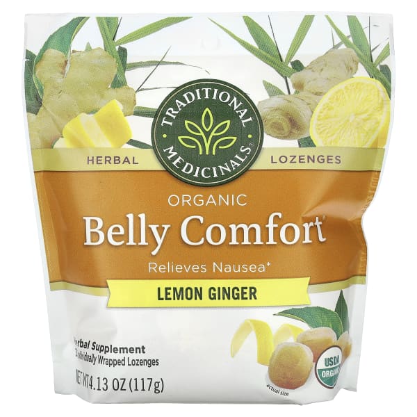 Traditional Medicinals, Organic Belly Comfort, Lemon Ginger, 30 Individually Wrapped Lozenges, 4.13 oz (117 g)