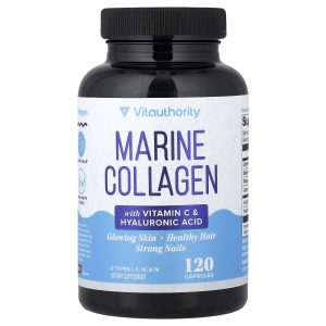 Vitauthority, Marine Collagen with Vitamin C & Hyaluronic Acid, 120 Capsules
