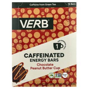 Verb Energy, Caffeinated Energy Bar, Chocolate Peanut Butter Cup, 16 Bars, 0.92 oz (26 g) Each