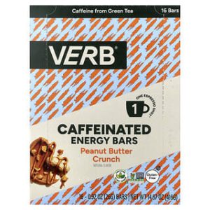 Verb Energy, Caffeinated Energy Bars, Peanut Butter Crunch, 16 Bars, 0.92 oz (26 g) Each