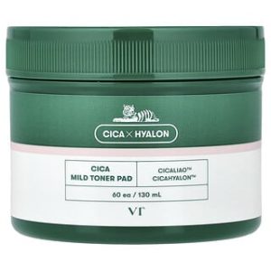 VT Cosmetics, Cica Mild Toner Pad, 60 Pads