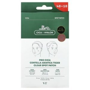 VT Cosmetics, Pro Cica Centella Asiatica Tiger Clear Spot Patch, 4 Sheets, 66 Patches