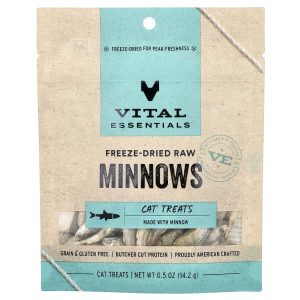 Vital Essentials, Freeze-Dried Raw Cat Treats, Minnows, 0.5 oz (14.2 g)