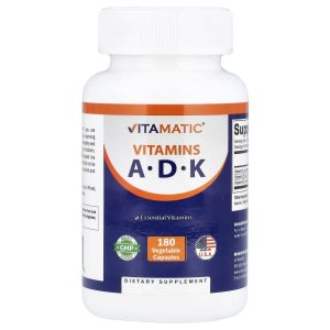 Vitamatic, Vitamins A, D, K, 180 Vegetable Capsules