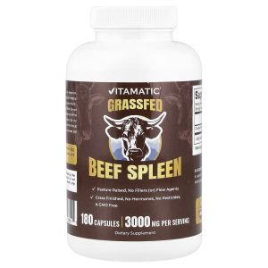 Vitamatic, Grassfed Beef Spleen, 180 Capsules (500 mg per Capsule)