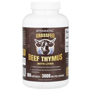 Vitamatic, Grassfed Beef Thymus with Liver, 180 Capsules