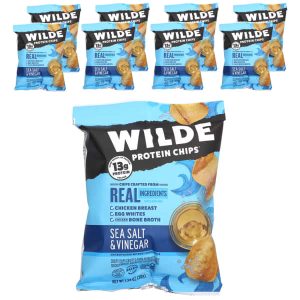 Wilde Brands, Protein Chips®, Sea Salt & Vinegar, 8 Bags, 1.34 oz (38 g) Each