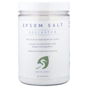 White Egret, Epsom Salt, Unscented, 30 oz (850 g)