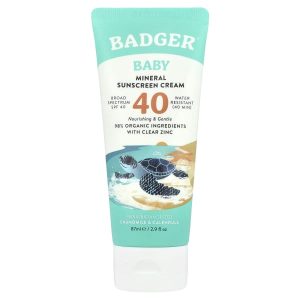 Badger, Baby Mineral Sunscreen Cream, SPF 40, Chamomile & Calendula,  2.9 fl oz (87 ml)