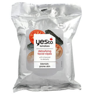 Yes To, Detoxifying Facial Wipes, Blemish-Prone Skin, Tomatoes With Charcoal, 30 Wipes