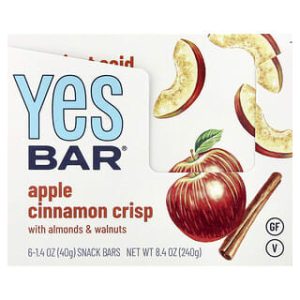 Yes Bar, Snack Bar, Apple Cinnamon Crisp with Almonds & Walnuts, 6 Bars, 1.4 oz (40 g) Each