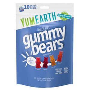 YumEarth, Gluten Free Gummy Bears, Strawberry, Cherry, Mango, Peach, 10 Snack Packs, 0.7 oz (19.8 g) Each