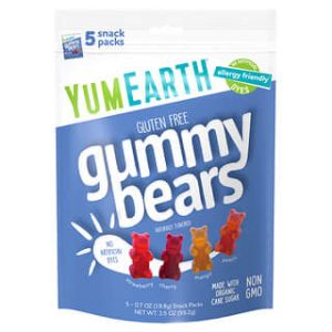YumEarth, Gluten Free Gummy Bears, Strawberry, Cherry, Mango, Peach, 5 Snack Packs, 0.7 oz (19.8 g) Each