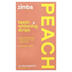 Zimba, Teeth Whitening Strips, Peach, 14 Treatments
