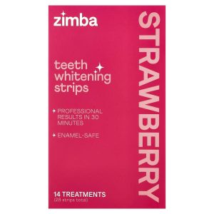 Zimba, Teeth Whitening Strips, Strawberry, 14 Treatments